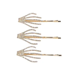 Rhinestone Skeleton Hand Hair Pins, 3ct