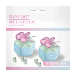 Ribbon and Rose Favor Boxes, 8ct