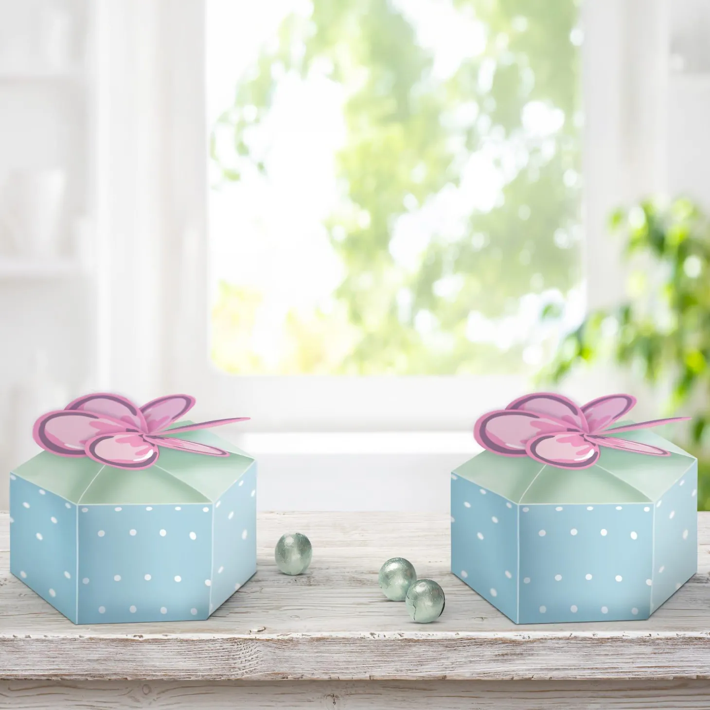 Ribbon and Rose Favor Kit for 8 Guests