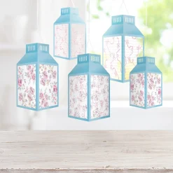 Ribbon and Rose Hanging Lantern Kit, 5pc