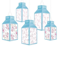 Ribbon and Rose Hanging Lantern Kit, 5pc