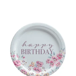 Ribbon and Rose Paper Plates, 8ct, Assorted Options