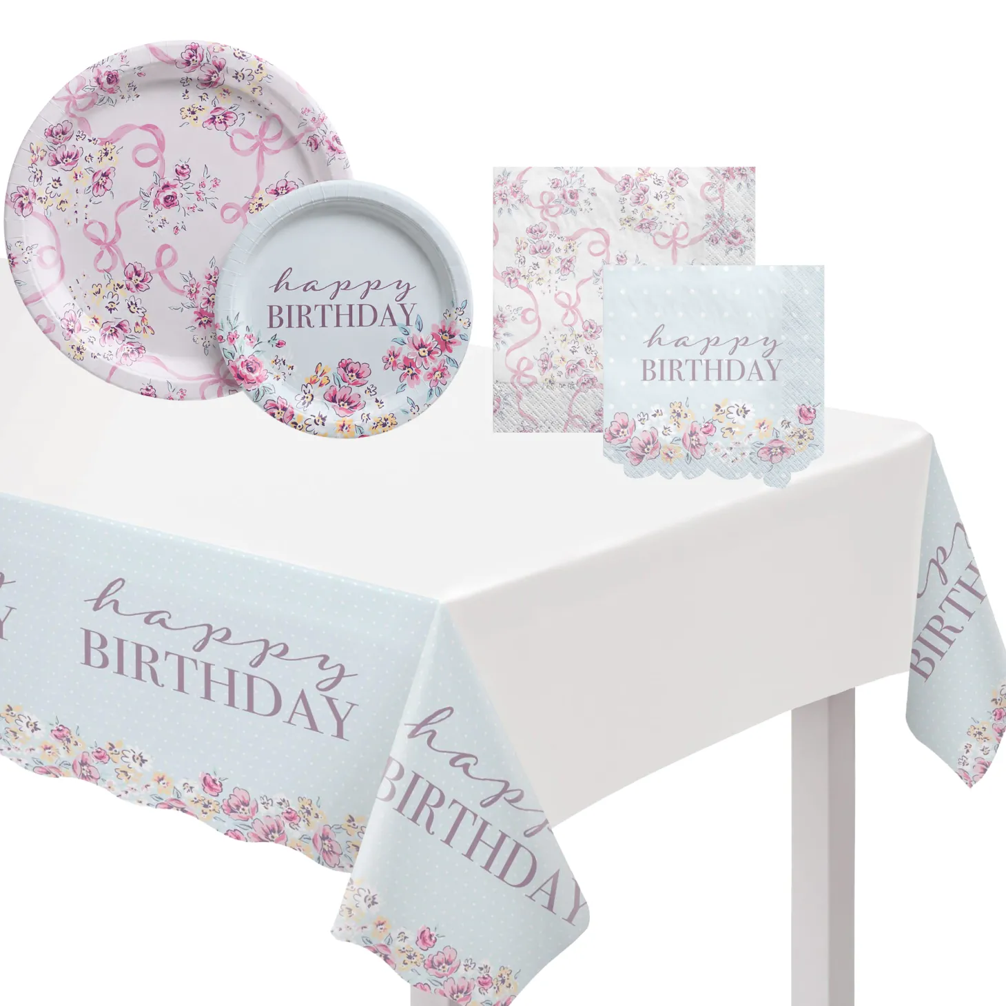 Ribbon and Rose Party Kit for 8 Guests