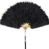 Roaring 20s Black Feather Fan