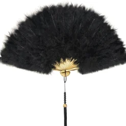 Roaring 20s Black Feather Fan