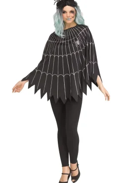Rose Gold Glitter Spiderweb Poncho for Adults