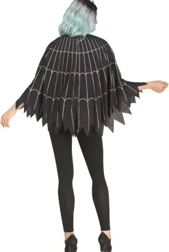 Rose Gold Glitter Spiderweb Poncho for Adults