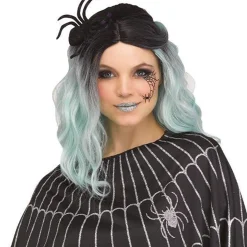 Rose Gold Glitter Spiderweb Poncho for Adults