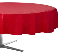 Round Plastic Table Cover, 84in, Assorted Colors