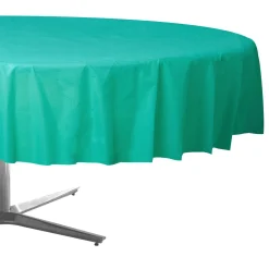 Round Plastic Table Cover, 84in, Assorted Colors