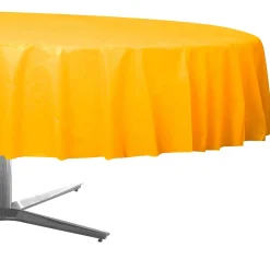 Round Plastic Table Cover, 84in, Assorted Colors