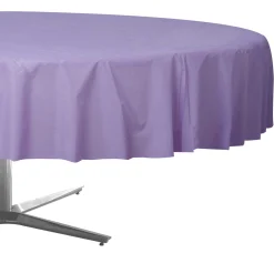 Round Plastic Table Cover, 84in, Assorted Colors