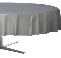 Round Plastic Table Cover, 84in, Assorted Colors