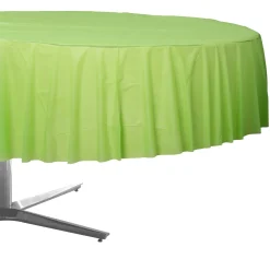 Round Plastic Table Cover, 84in, Assorted Colors