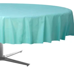 Round Plastic Table Cover, 84in, Assorted Colors