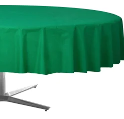 Round Plastic Table Cover, 84in, Assorted Colors