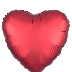 Satin Heart Balloon, 17in, Assorted Colors