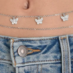 90s Butterfly Metal Belly Chain