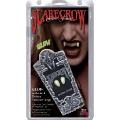 Scarecrow™ Glow-in-the-Dark Deluxe Vampire Fang Set, 14mm, 2pc