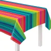 Serape Striped Flannel-Backed Vinyl Table Cover