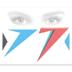 80s Glam Rock Star Temporary Face Tattoo Kit, 95pc