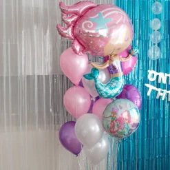 Shimmering Mermaid Foil Balloon Bouquet, 5pc