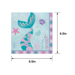 Shimmering Mermaids Paper Lunch Napkins, 6.5in, 16ct