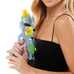 Silver & Green Plastic Space Blaster Prop
