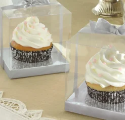 Silver Individual Cupcake Boxes, 20ct