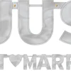 Silver Just Married Letter Banner