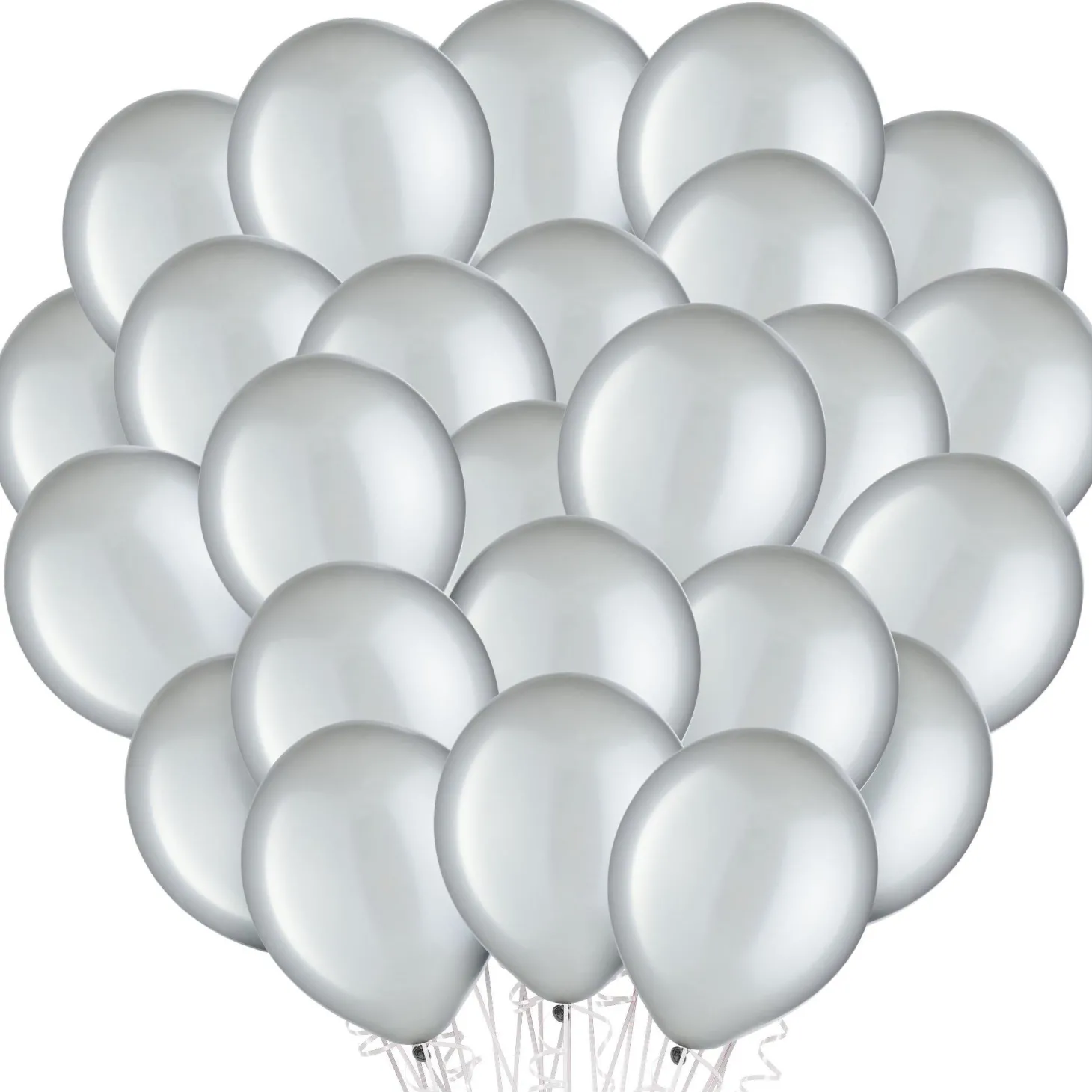 Silver Latex Balloons, 11in, 100ct