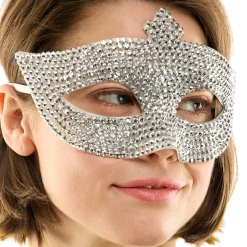 Silver Rhinestone Eye Mask