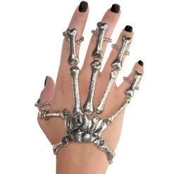 Silver Skeleton Bones Finger Bracelet
