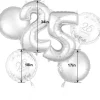 Silver 25th Anniversary Foil Balloon Bouquet, 5pc