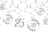 Silver 25th Anniversary Swirl Decorations, 12ct
