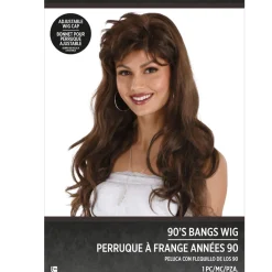90s Long Brown Mall Bangs Wig