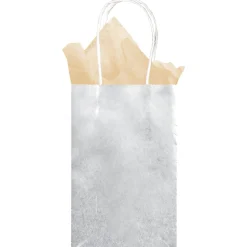 Small Silver Paper Gift Bag, 5.25in x 8.25in