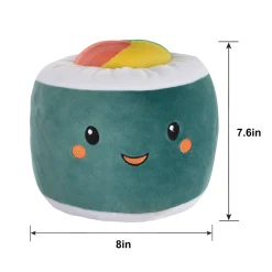 Smiley Sushi Plush, 8in x 7.6in