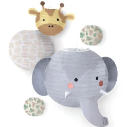 Soft Jungle Baby Shower Paper Lanterns, 5ct