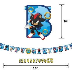 Sonic the Hedgehog Cardstock Birthday Banner Kit, 10.5ft