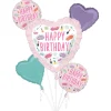 Spa Party Birthday Foil Balloon Bouquet, 5pc