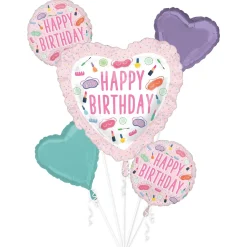 Spa Party Birthday Foil Balloon Bouquet, 5pc