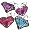 Sparkle Heart & Jewel Flip Sequin Keychains, 4ct