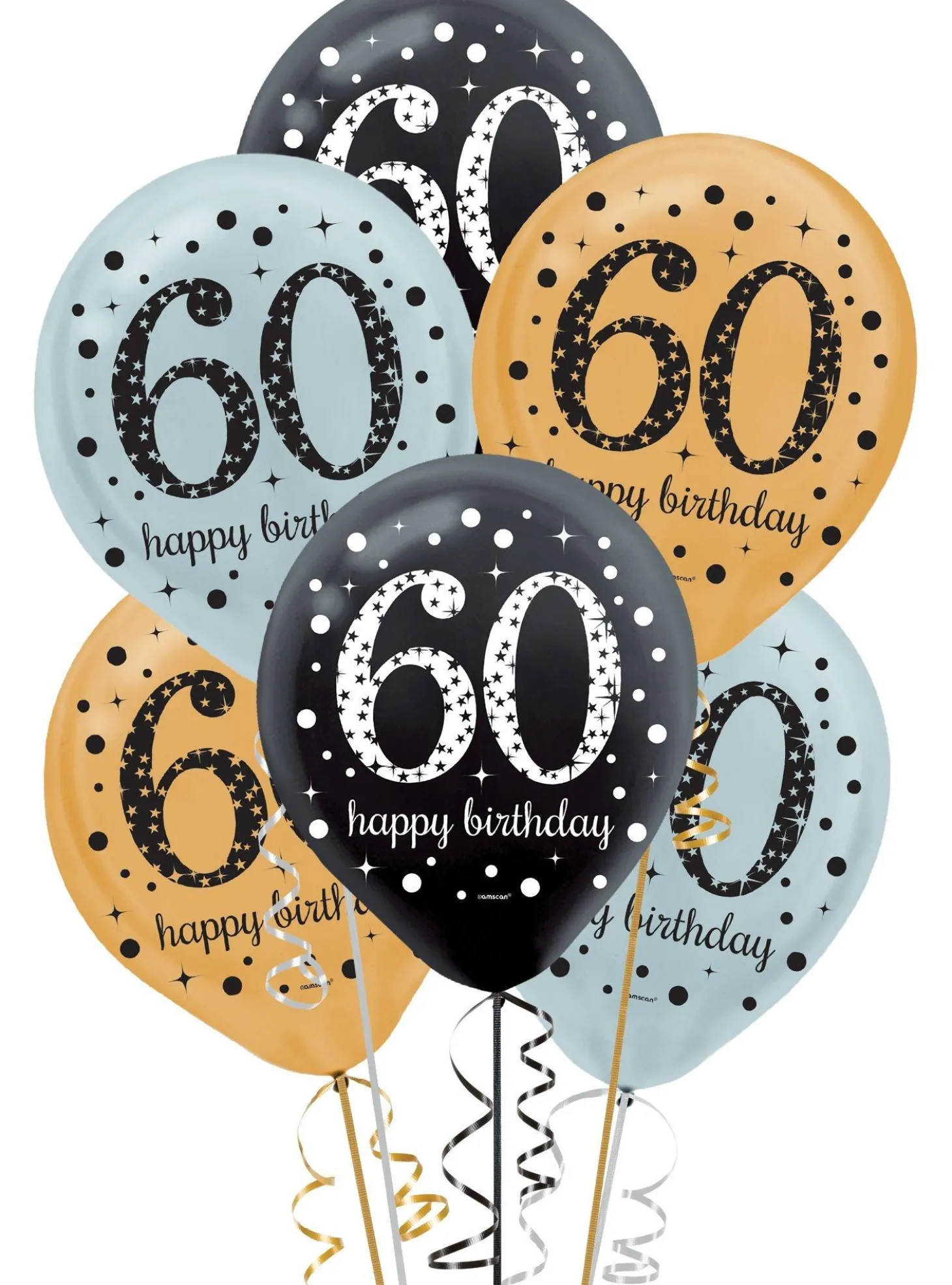 Sparkling Celebration 60 Latex Balloons, 15ct
