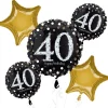 Sparkling Celebration 40th Birthday Foil Balloon Bouquet, 5pc