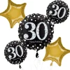 Sparkling Celebration 30th Birthday Foil Balloon Bouquet, 5pc