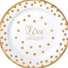 Sparkling Gold Wedding Premium Plastic Dinner Plates 10ct
