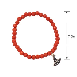 Spider, Pumpkin & Witch Hat Bead Charm Bracelets, 3ct