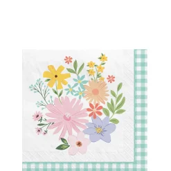 Springtime Blooms Paper Beverage Napkins, 5in, 16ct