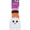 Squishy Hair Cord Halloween Buddies, 8ct, with Clip-On Ghost Plush